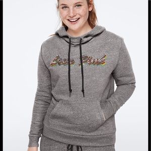 VS PINK BLING SHERPA HOOD PERFECT PULLOVER